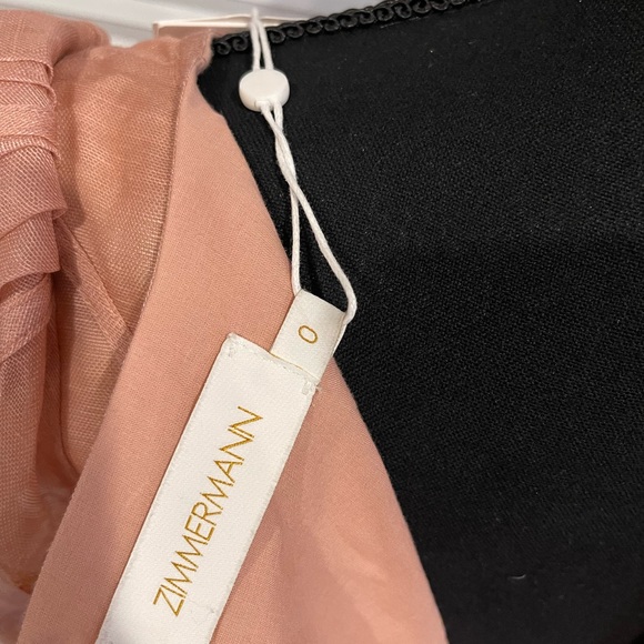 NWT Zimmermann Dancer Floral PuffSleeve Mini Dress Blush Garden Flora - Picture 8 of 11